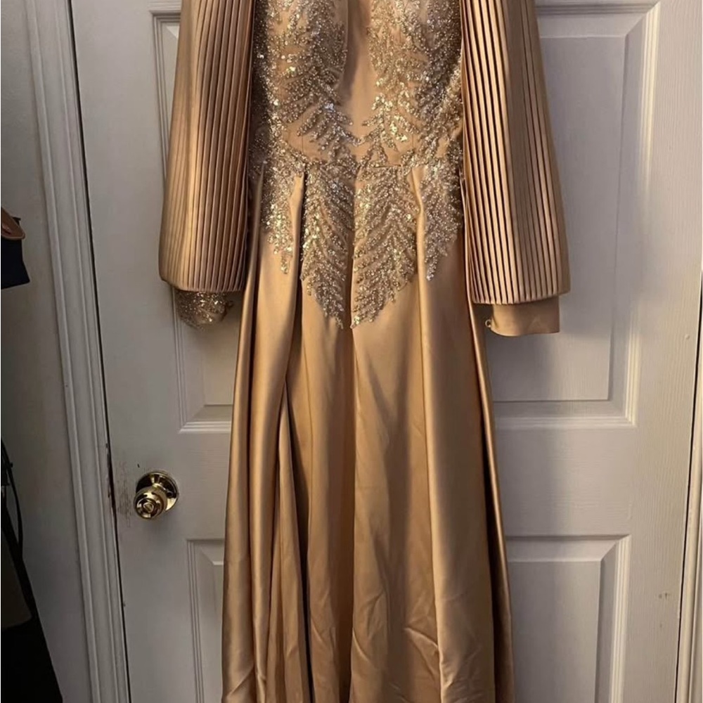Stunning Gold Maxi Dress with Sequin Details